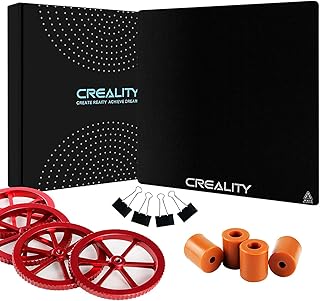 Ender3 Glass Bed 235x235x4mm,4pcs Heatbed Silicone Springs &Red Aluminum Hand Twist Leveling Nut&Bed Clips, Works for Ender 3 Pro/Ender 5 Pro/Ender 3 V2