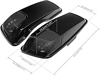 Vista 4 de TCT-MT - Tapas de alforja dura extendida de 5 pulgadas con altavoces de 5 x 7 pulgadas, compatibles con Harley 1993-2013 Touring modelos FLT, FLHT