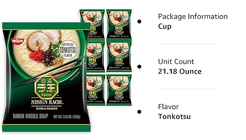 Miniatura 9 de Nissin Raoh - Ramen tonkotsu de estilo japonés 3.53 onzas (6 unidades)