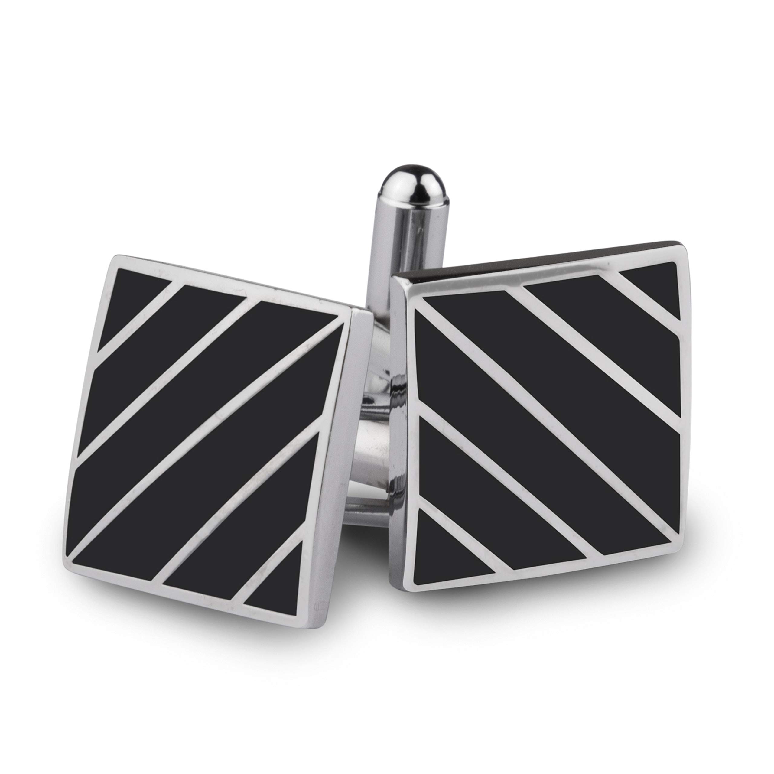 Kovove The Embellish Stripes Black Coloured Cufflinks (B07KDD7FDX) Amazon Price History, Amazon Price Tracker