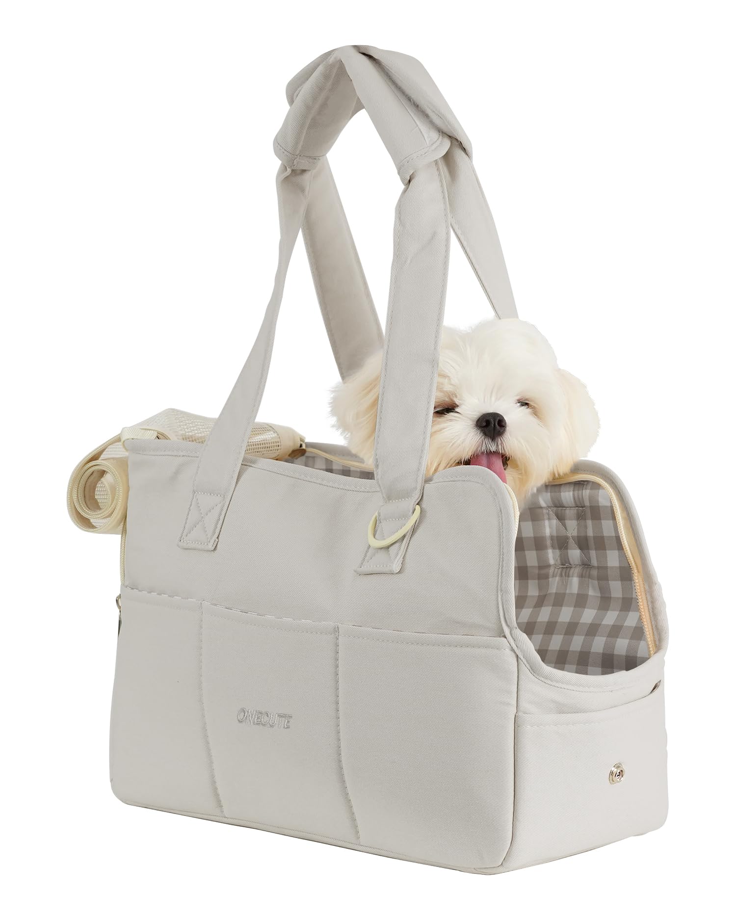 ONECUTE Sac de Transport pour Chat Chien Respirant et Pliable Sac de Voyage Sac à Main Chien pour Petit Animaux Capacité de Charge Jusqu'à 7.5 kg (Medium, Grey)