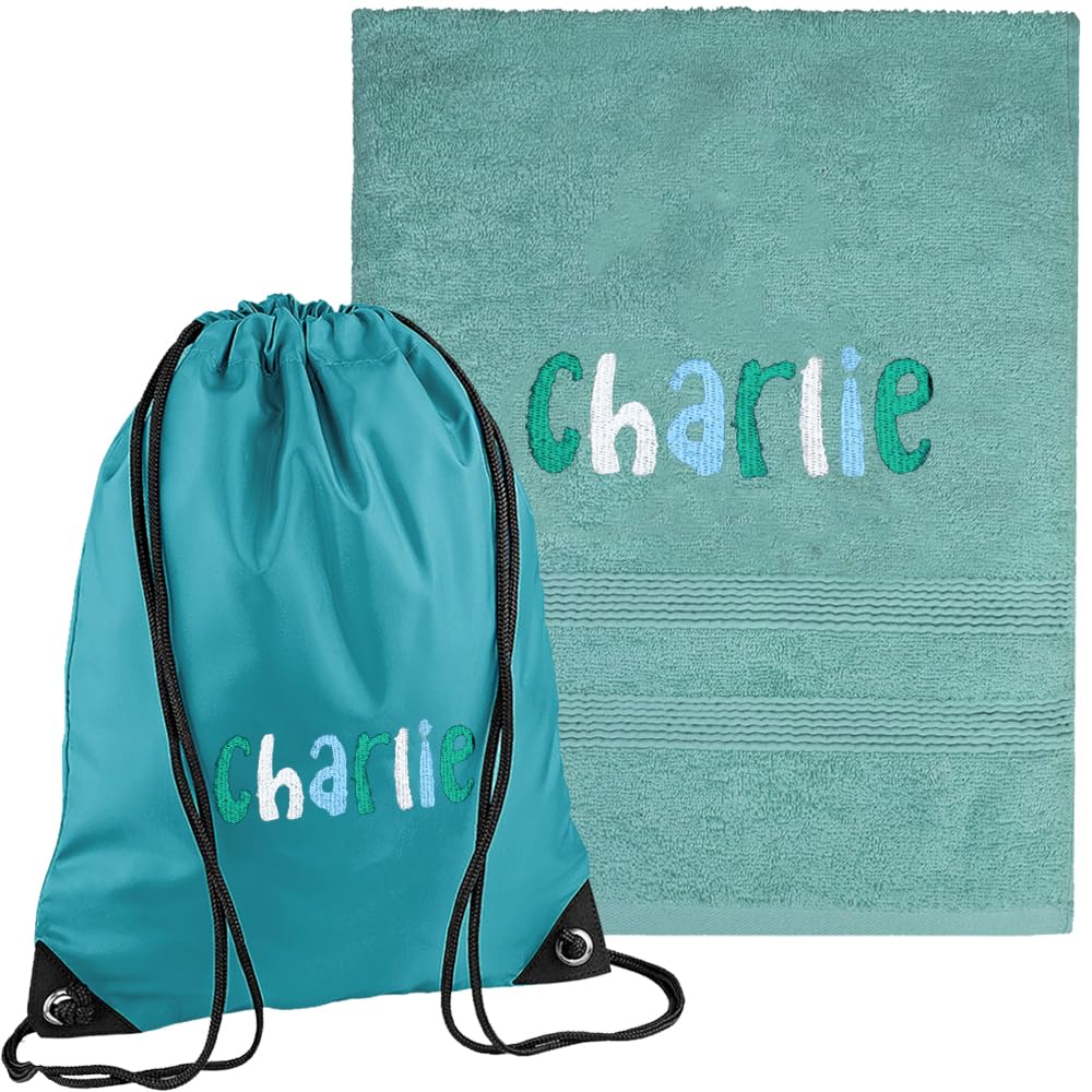 Teddyt's Ocean Personalised Embroidered School Swimming Towel And P.e. Bag (Ocean)