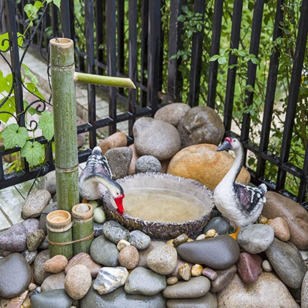 Handmade Bamboo Fontana Water Pump - Garden & Indoor Decoration, Waterfall Ornament for Tranquil Spaces, Natural Aesthetic, Eco-Friendly Home Decor