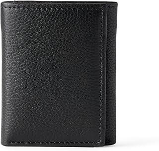 Amazon Essentials Men's Pebbled Full Grain Leather Trifold Wallet