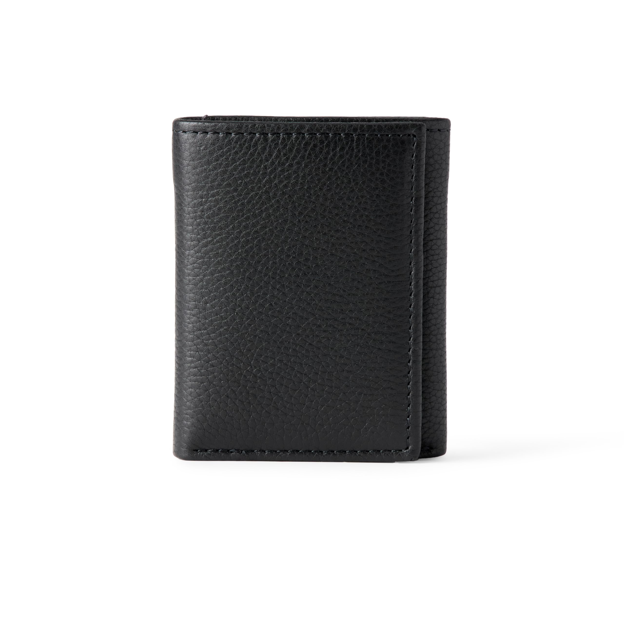 Amazon Essentials Men's Pebbled Full Grain Leather Trifold Wallet