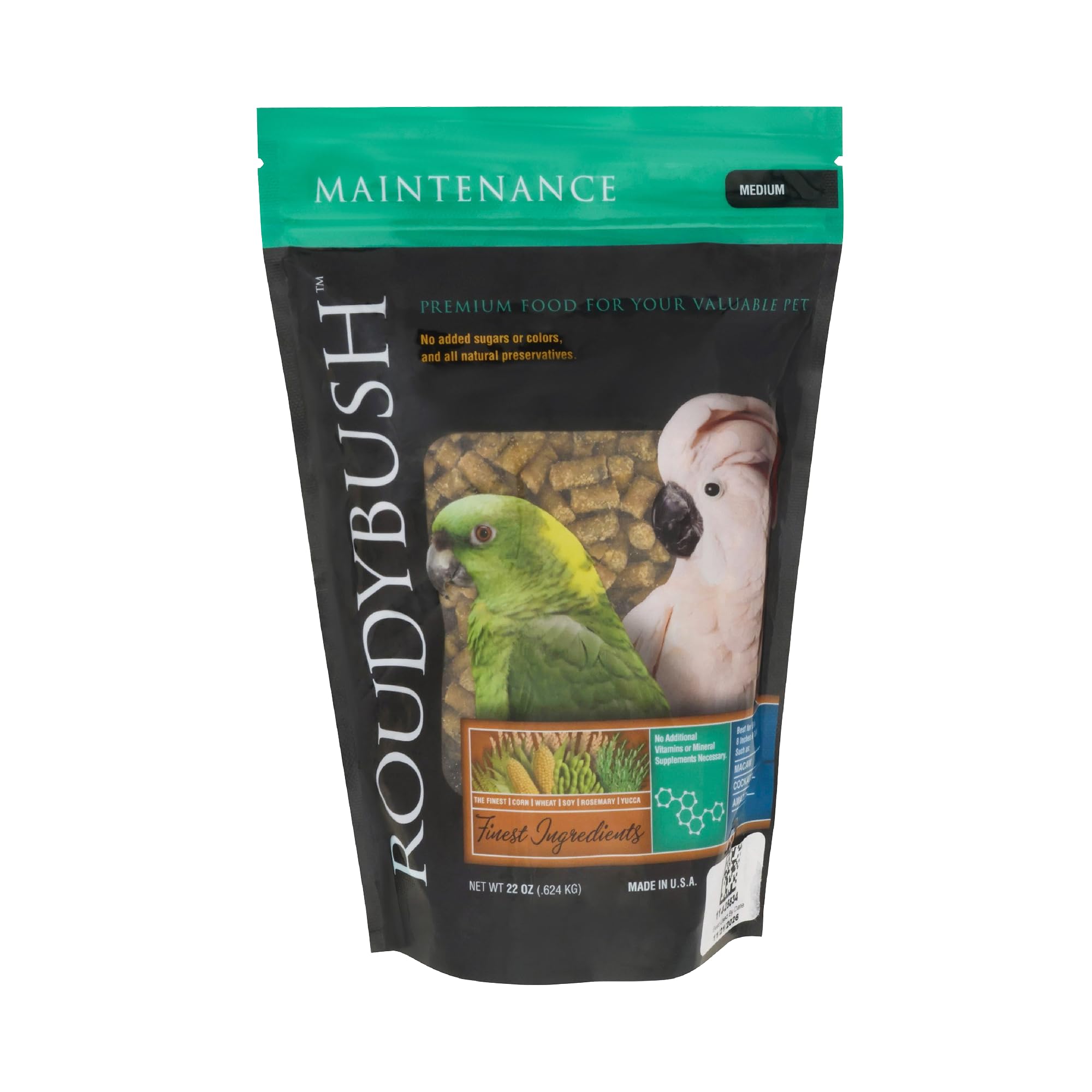 RoudyBush Daily Maintenance Bird Food, Medium, 22-Ounce, Green, 222MDDM