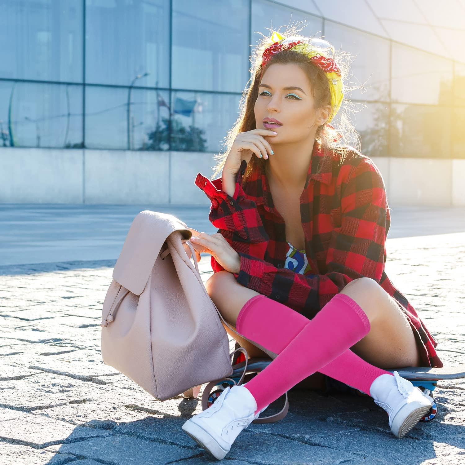 Syhood 6 Pairs Neon Knee High Socks Stretchy Roller Skate Socks for Women, Men, Soccer Softball Team Sports - Image 7