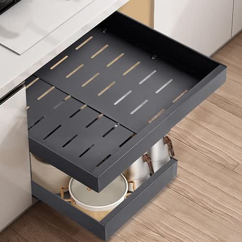 2 Stück Teleskopschublade, Ausziehbare Schublade KüChe,KüChenschrank Organizer für KüChenschräNke, Schubladen