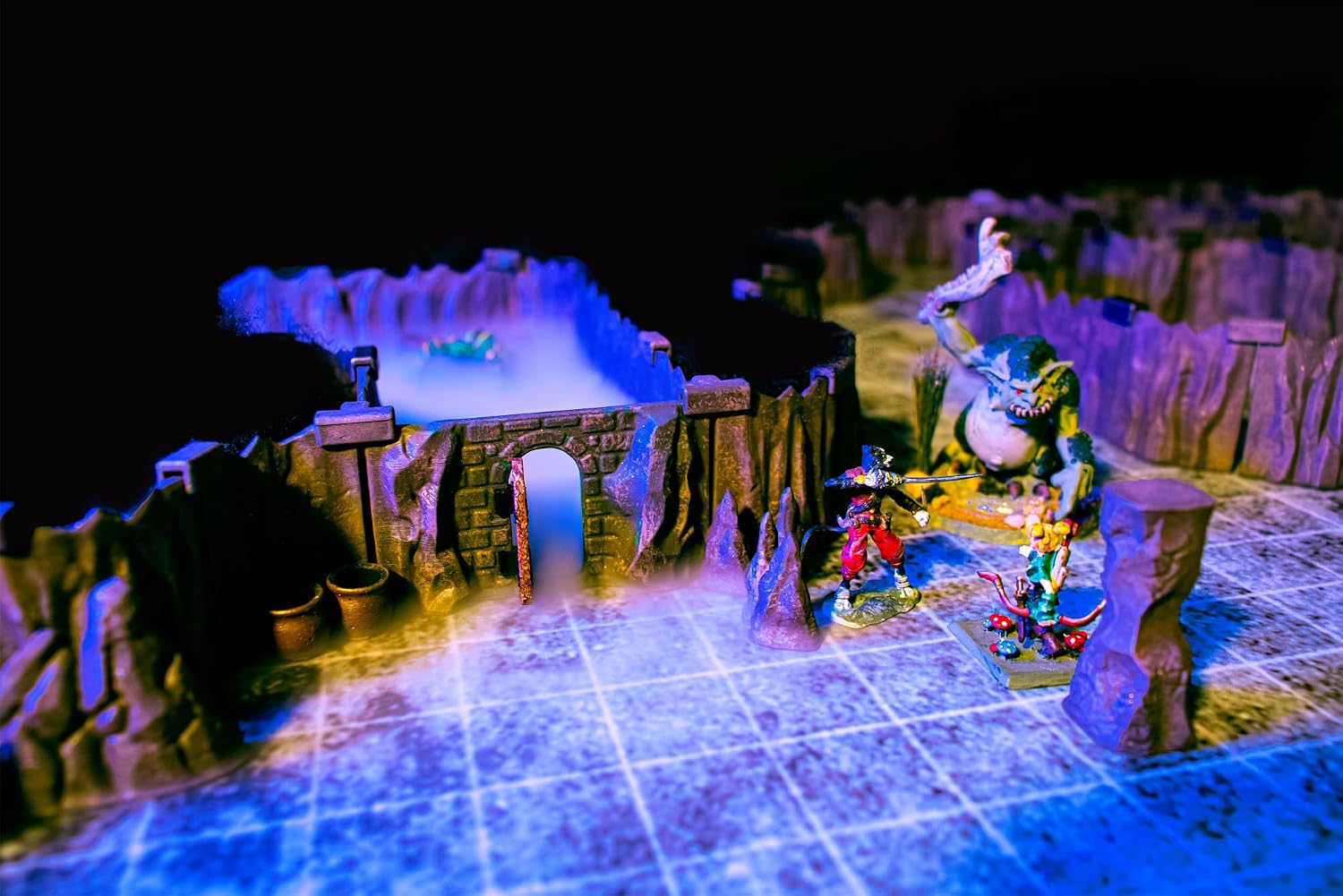 Dirt Cheap Dungeons Goblin Cavern Set - 143pc Modular Cave & Tunnel Kit - 5.5ft of Linear Walls for 1" Grid TTRPG - D&D, Pathfinder, Daggerheart
