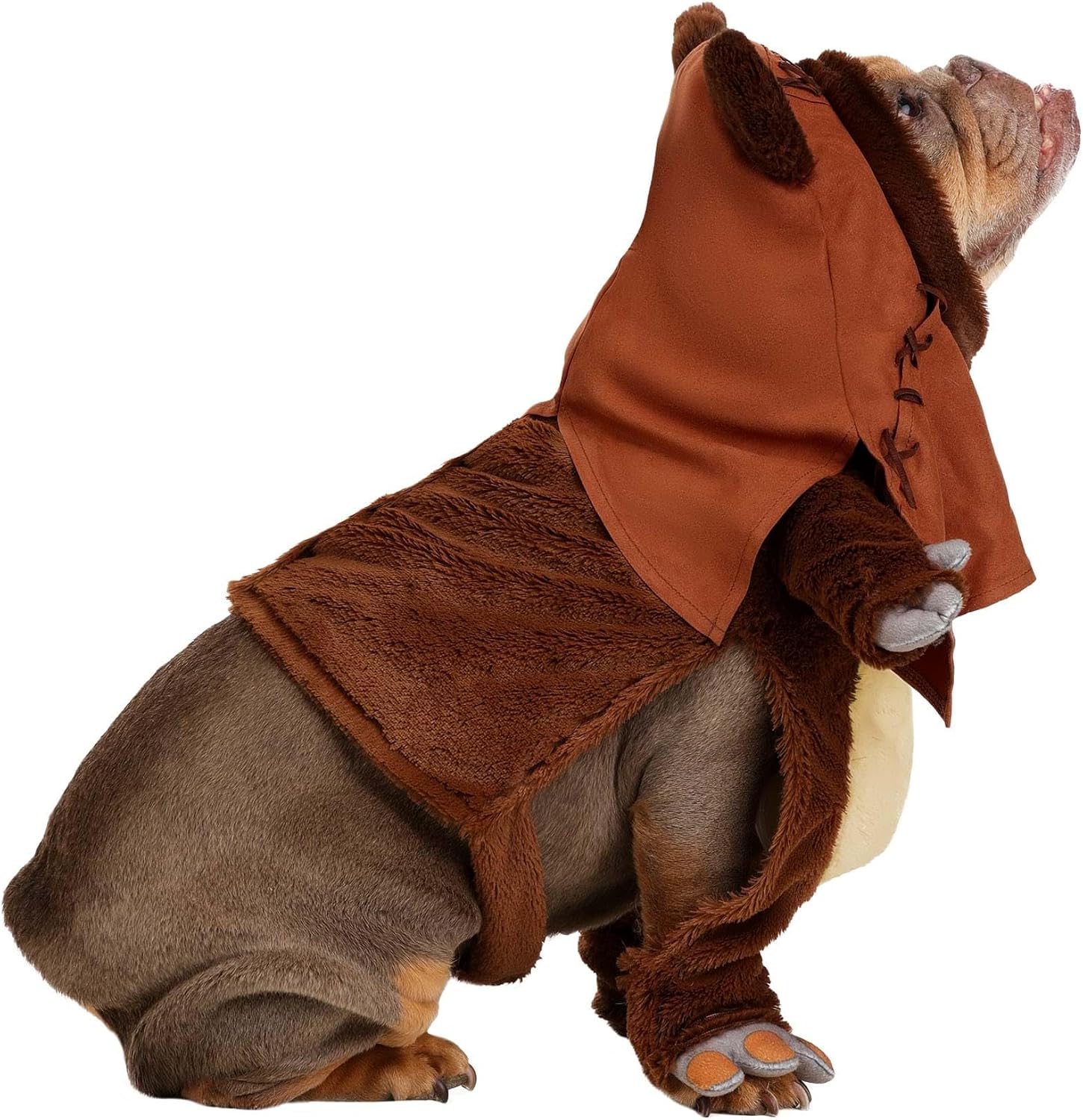Star Wars Ewok Dog Costume with Suede Ears and Felt Spear | Perfect for Halloween Pet Dress Up and Cosplay S