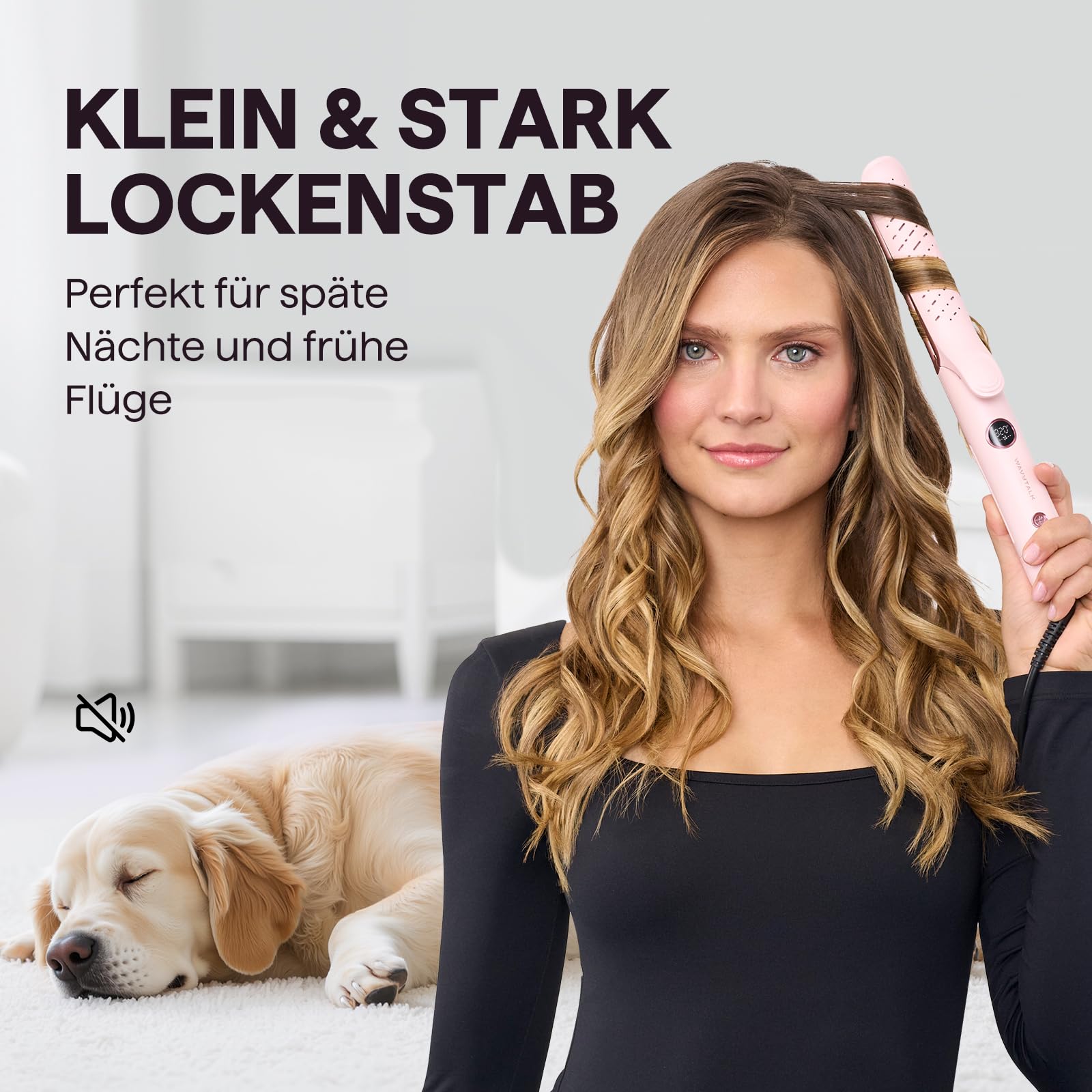 Wavytalk Lockenstab und Glätteisen 2-in-1, 360° Kaltluft für Große Locken | Digitaldisplay, 5 Temperaturen, 3 Kaltluftmodi, Kaltluft Fixiert das Styling und Reduziert Hitzeschäden, Hitzeschutz