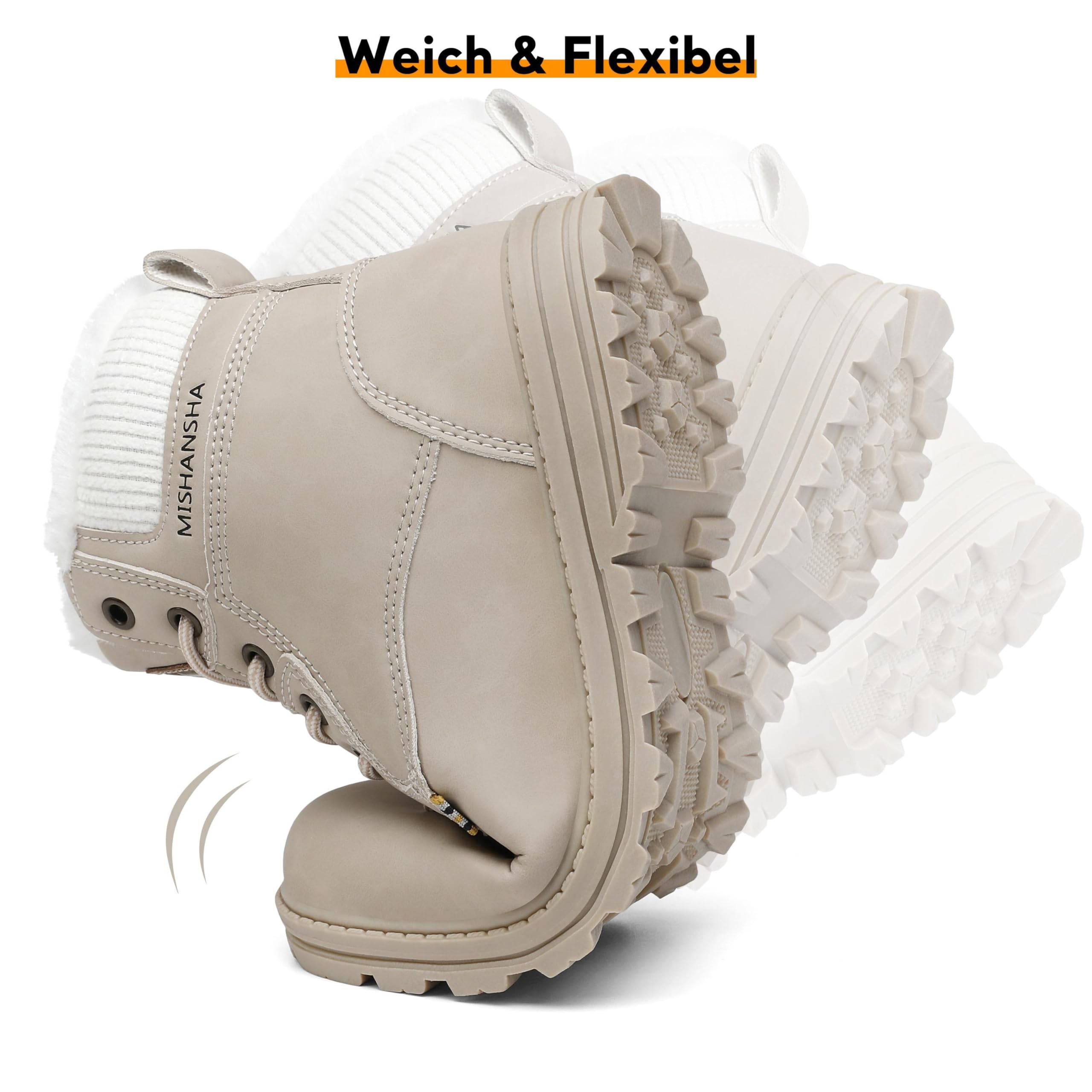 Mishansha Uomo Scarpe Invernali Donna Stivali da Neve Calda Impermeabili Outdoor Sneakers da Trekking Taglia 36-48 EU