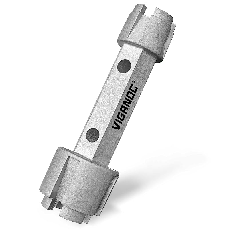 Chave Ajustável Dupla para Remover e Instalar Ralos de Banheira em Alumínio Viganoc V026