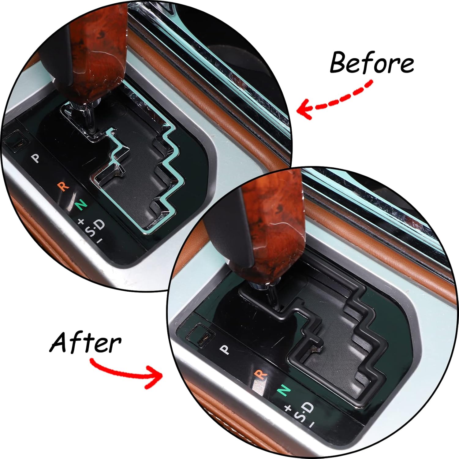 Fit for Toyota Tundra 2014 2015 2016 2017 2018 2019 2020 2021 ABS Car Control Gear Track Panel Cover Trims Stickers (Matte Black)