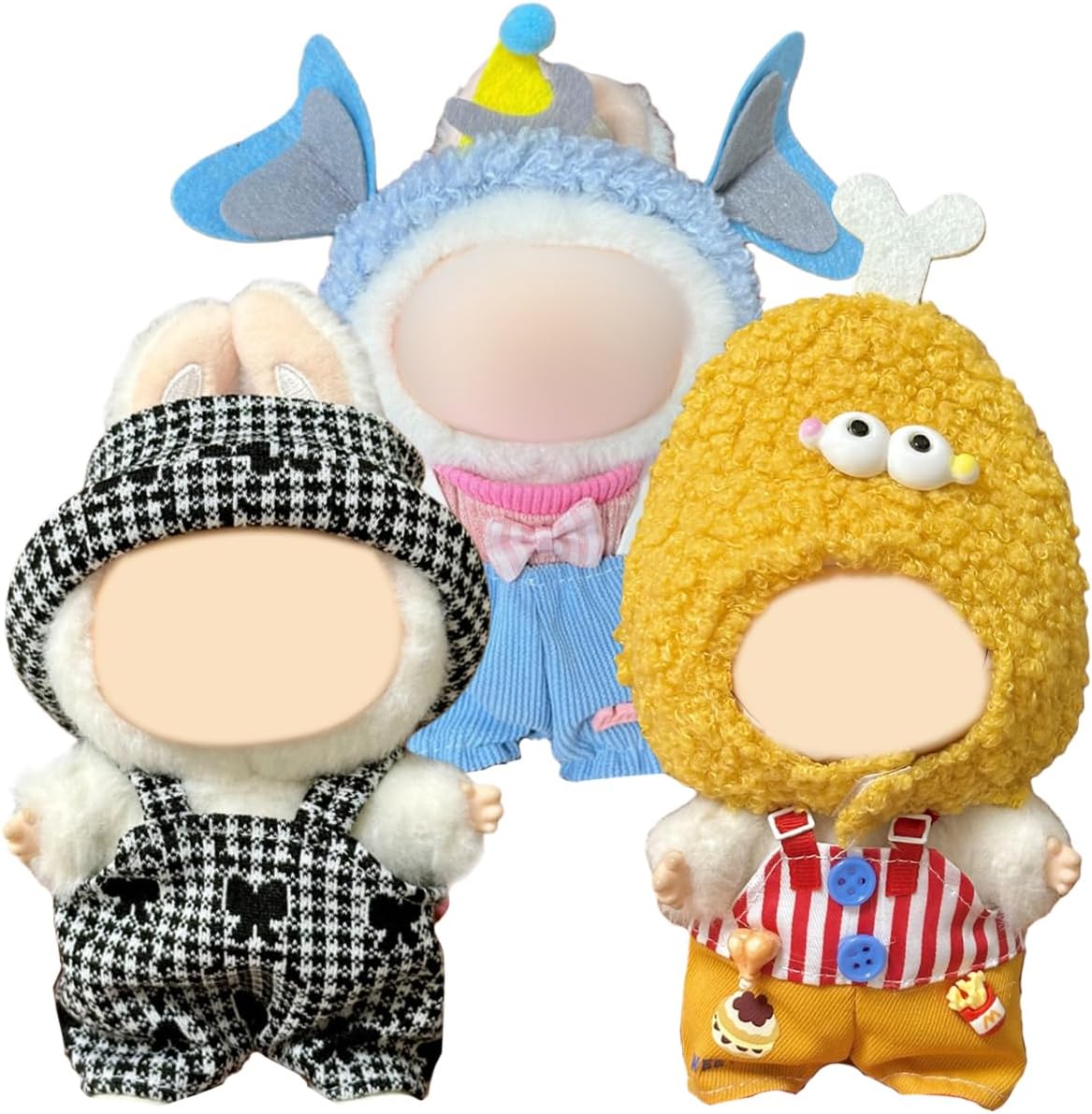 3 Pack Compatible for Labubu Clothes,17cm Doll Clothes Set,Luxury Designer Outfits,Cute Birthday Party Costumes,Valentines Day Gifts for Her Him,Stylish Fashion Wardrobe Accessories for 17cm Dolls