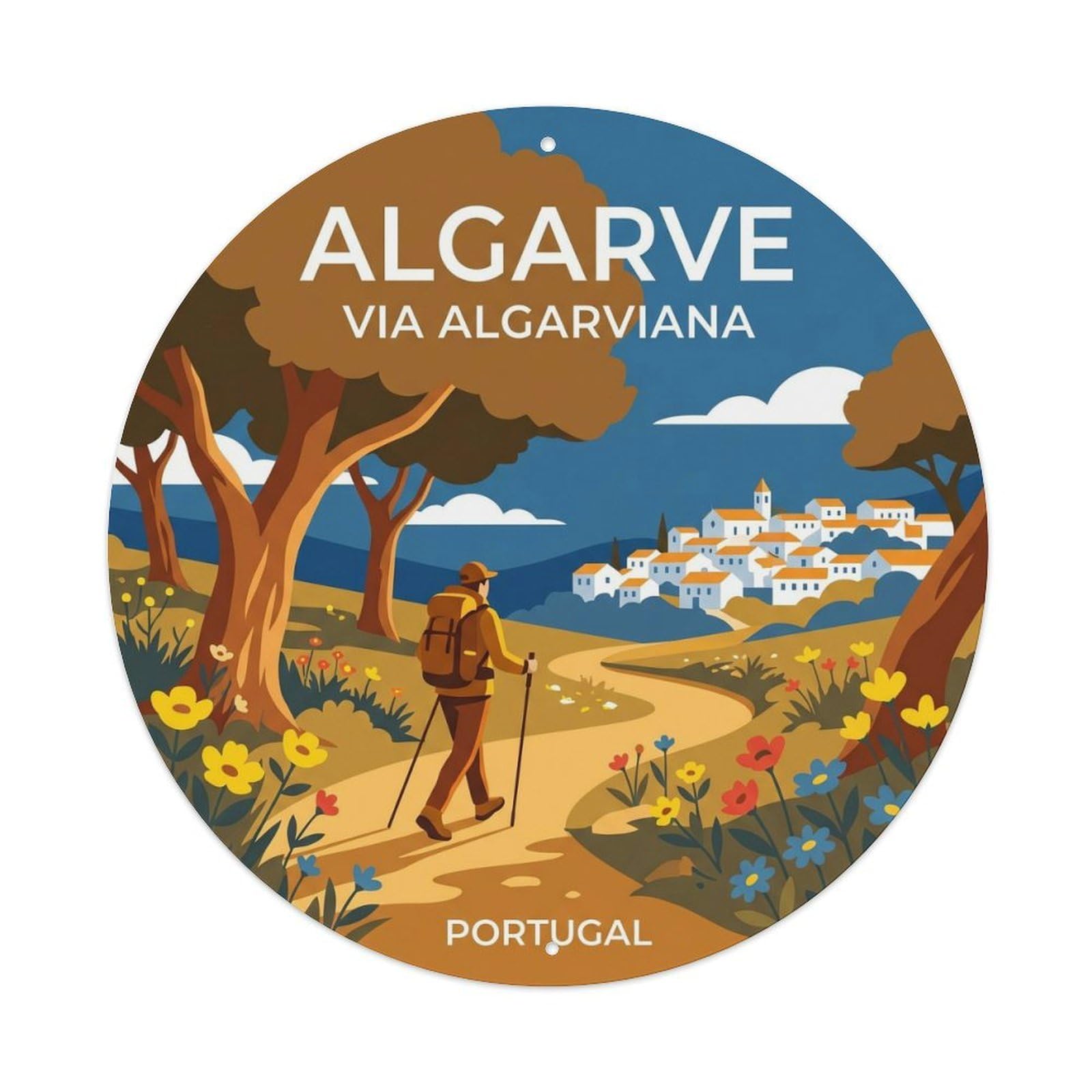 Olhnbad Style Portugal Algarve Via Algarviana Portuguese Heritage Metal Tin Sign