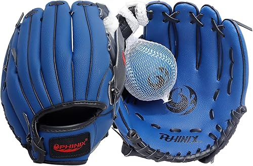Miniatura 6 de PHINIX Guantes de béisbol en camiseta de 8.5 a 10 pulgadas con bola de espuma para jugar y entrenar para niños