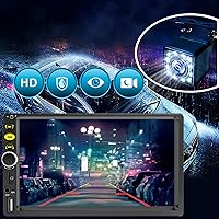 Vista 4 de 7 Double Din Touch Screen Car Radio with Apple CarPlay,7 Inch Bluetooth Car Stereo with Backup Camera, FM Steering Wheel Controls,Mirror Link