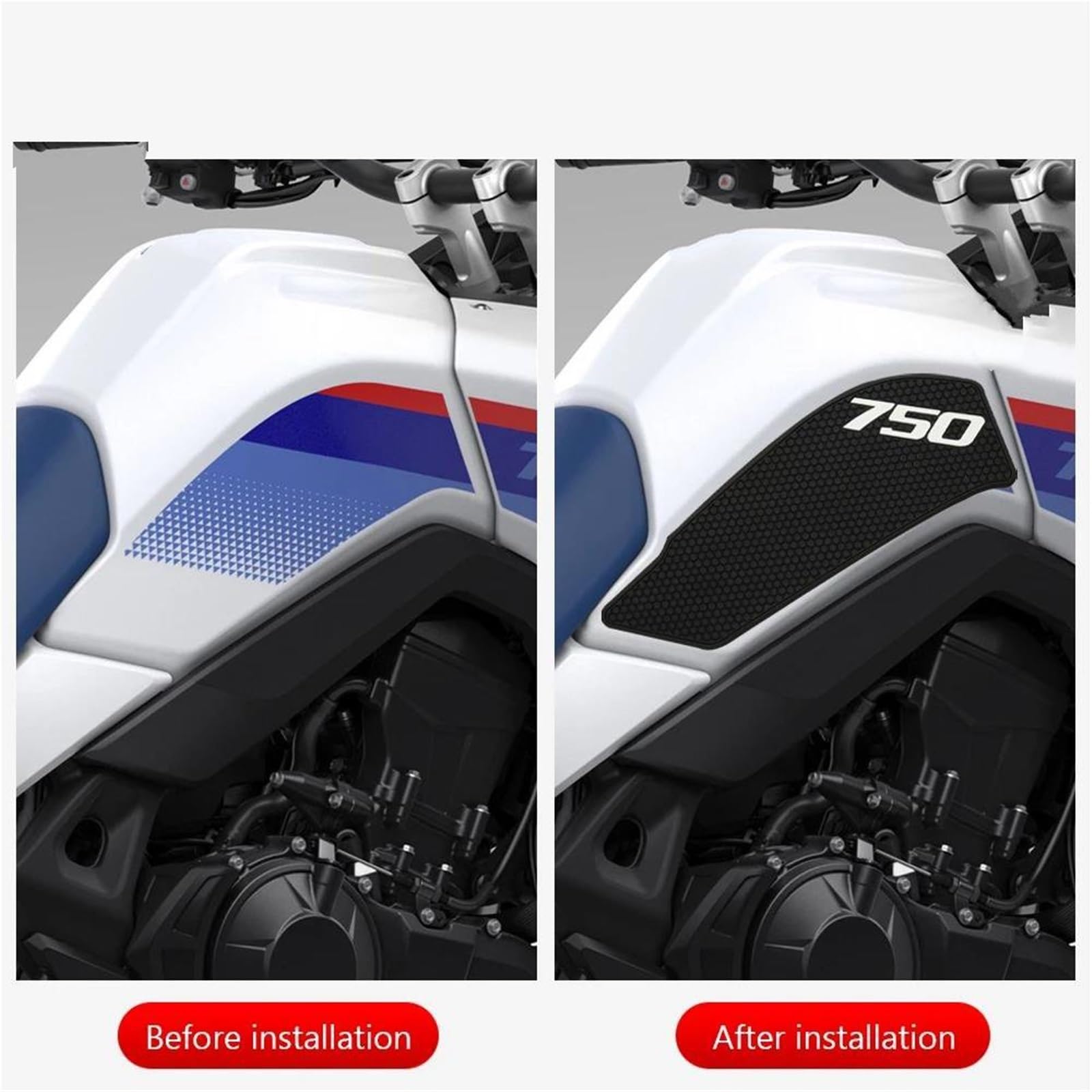Decorar Adhesivo Lateral Antideslizante para Depósito Combustible De Motocicleta Impermeable Goma para XL750 para Transalp 2023