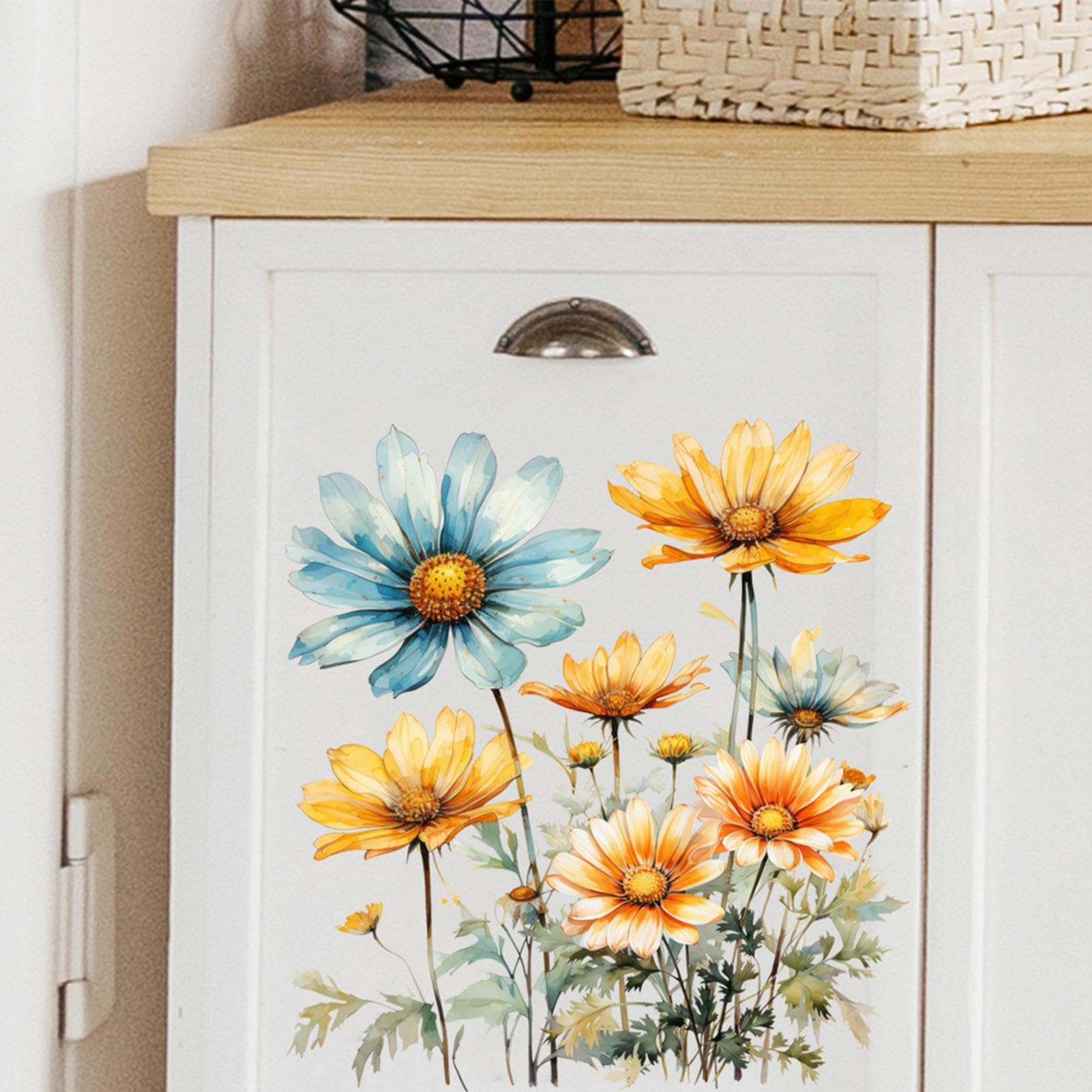 Adhesivos Baño - Pegatinas Tapa Inodoro Little Daisy | PVC, Acuarela, Fácil Quitar Y Poner