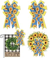 Vista 6 de 2 lazos de piña de verano para corona, lazos de corona de primavera y verano, lazos de lana cuadriculada negra y blanca, lazos de arpillera