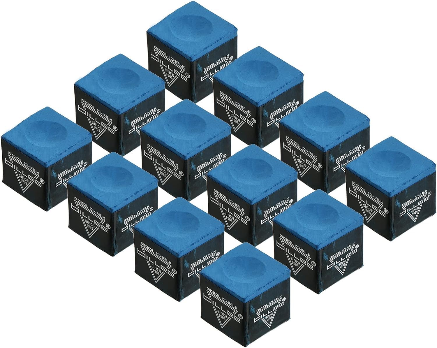 JBB Billiards, Snooker and Pool Chalk Box | Billiards Accessories | Cue Chalk - 12 Pcs (Blue)