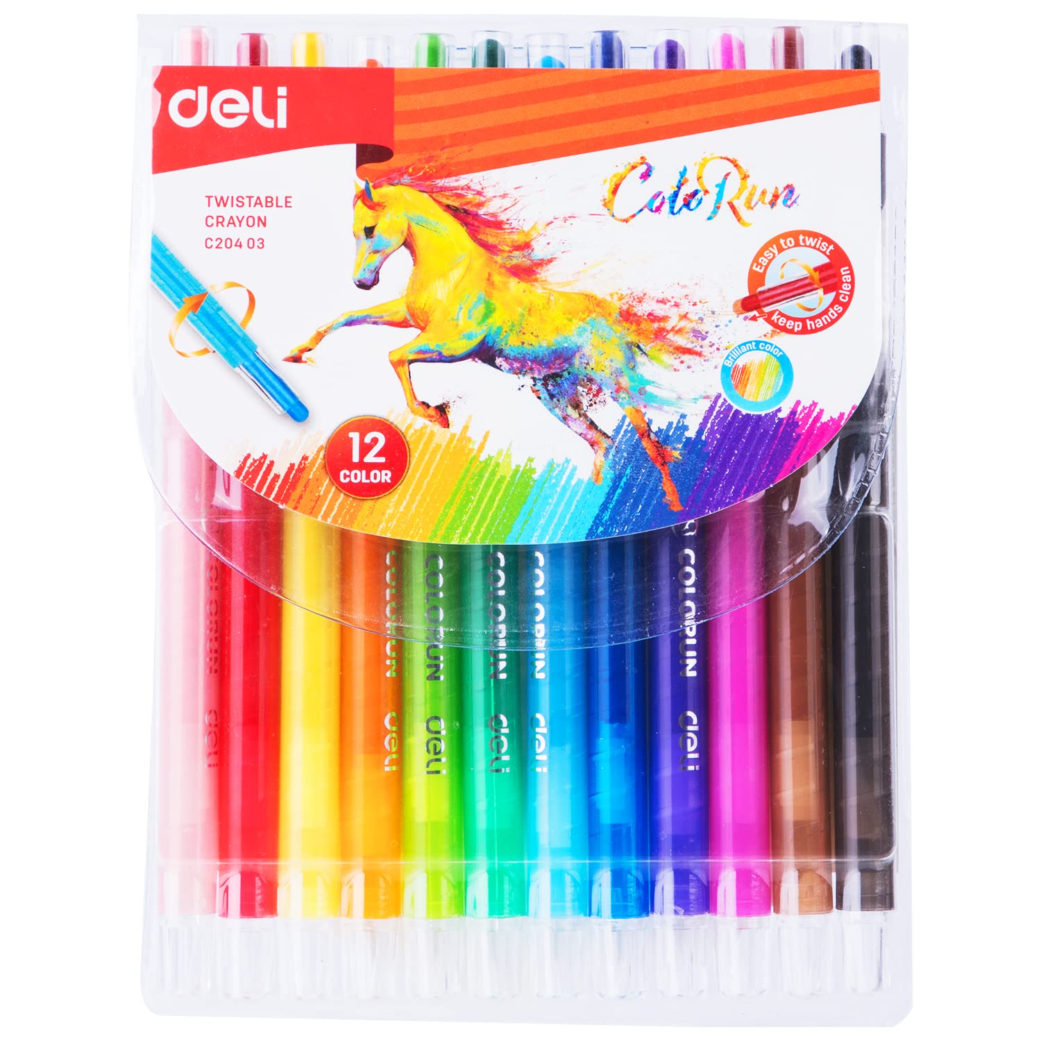deli 12 Shades Twistable Crayon,Round Barrel Crayons Set For Students,Gifts For Kids|Blue (B08PZ6GF56) Amazon Price History, Amazon Price Tracker