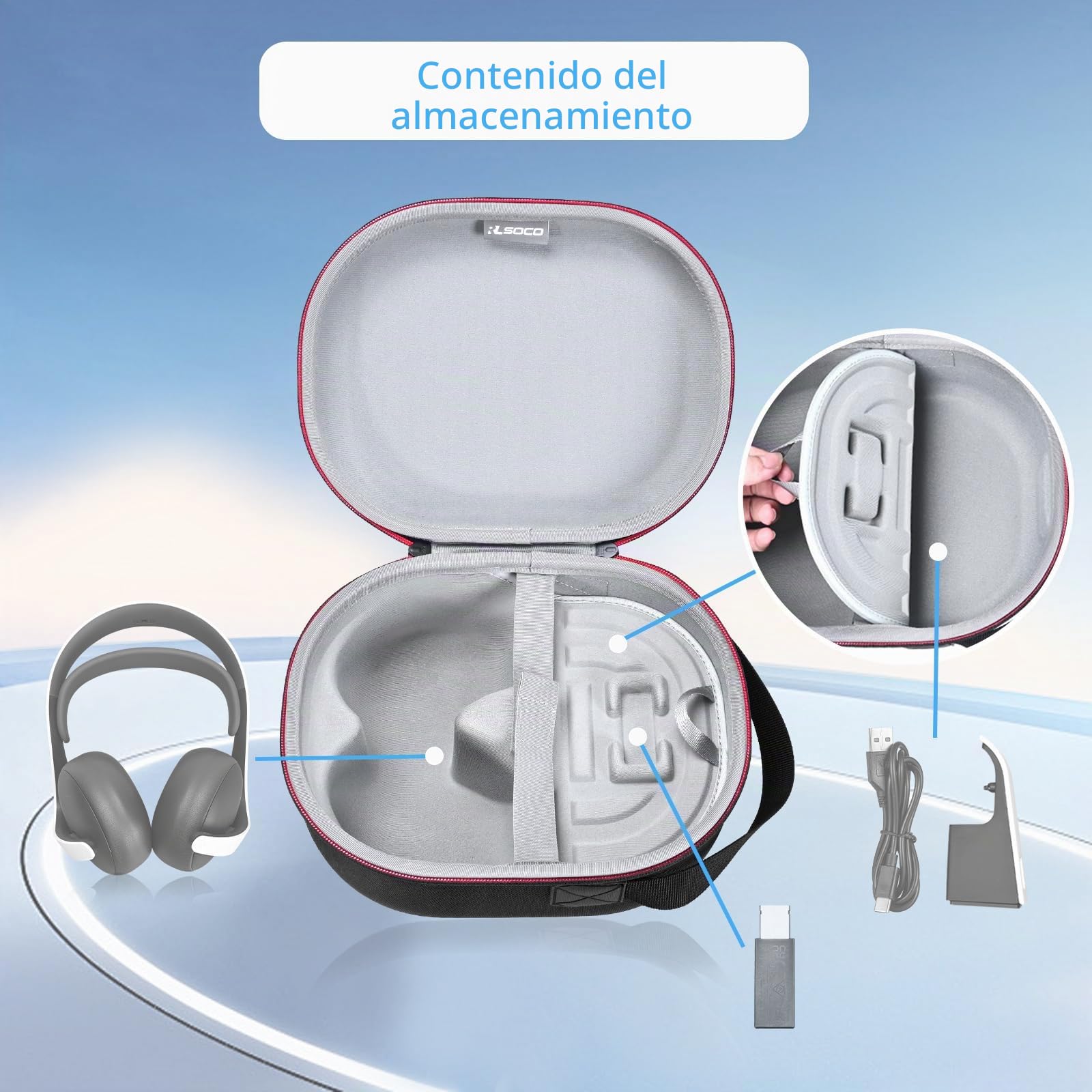 RLSOCO Funda para PlayStation 5 Auriculares inalámbricos Pulse 3D / Pulse Elite
