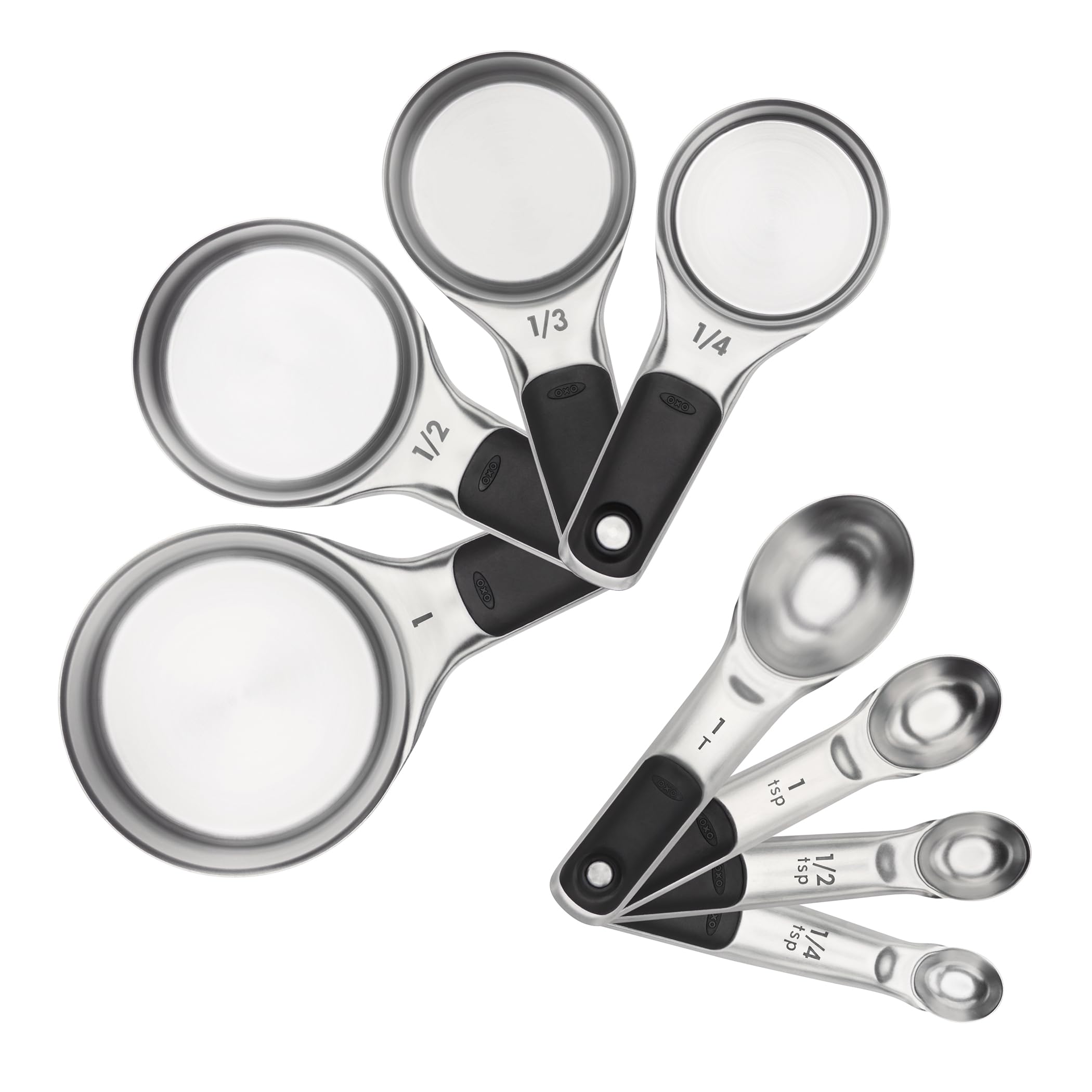 OXO Good Grips 8 Piece Stainless Steel Measuring Cups and Spoons Set 8 count Set