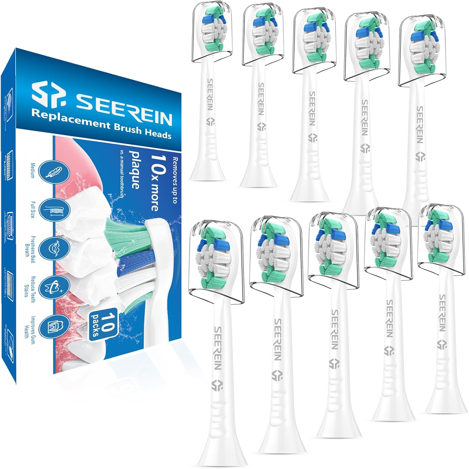 SEEREIN Compatible with Philips sonicare Replacement Heads, Fit Philips sonicare