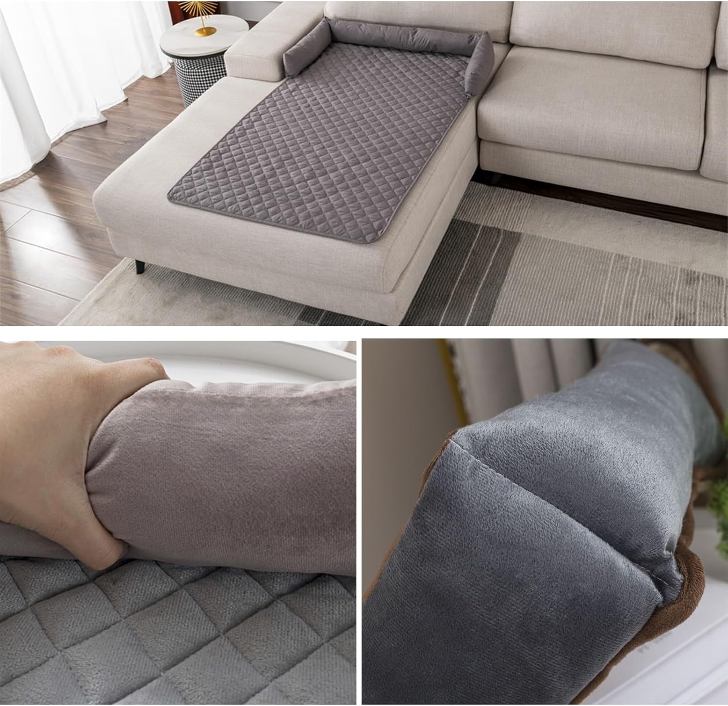 Generic Cooling Dog Bed, Cooling Mat, Cooling Dog Mat, Cooling Mat for Dogs, Cooling Pad for Dog, Washable Couch Protector(Off-white,75 * 75cm/29 * 29in)