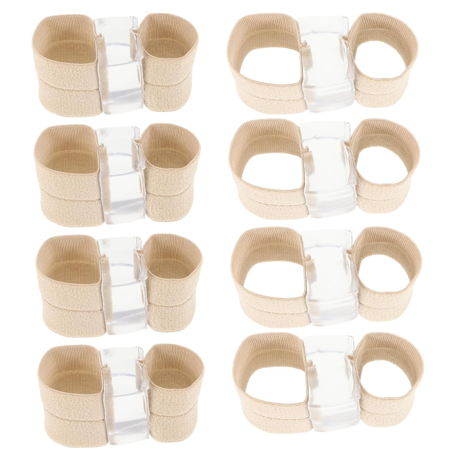 8pcs Double-hole Toe Separators Silicone Bunion Protector for Misalignment Relief Comfortable Gel Toe Sleeves for Foot Support and Stability