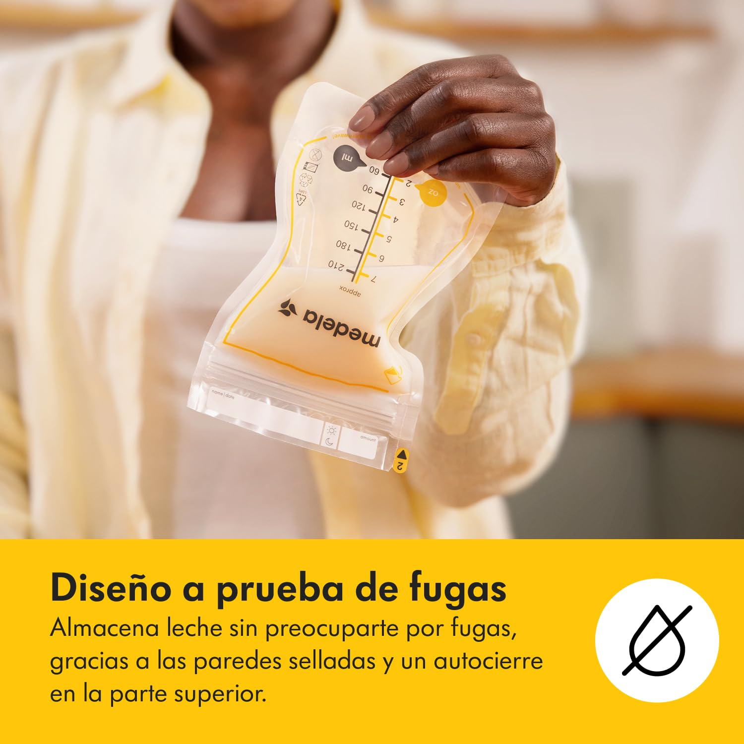Medela bolsas de almacenamiento de leche materna Easy Pour, bolsas desechables de 210 ml, a prueba de fugas, protegen los nutrientes de la leche, sin BPA, paquete de 100, Exclusivo en Amazon