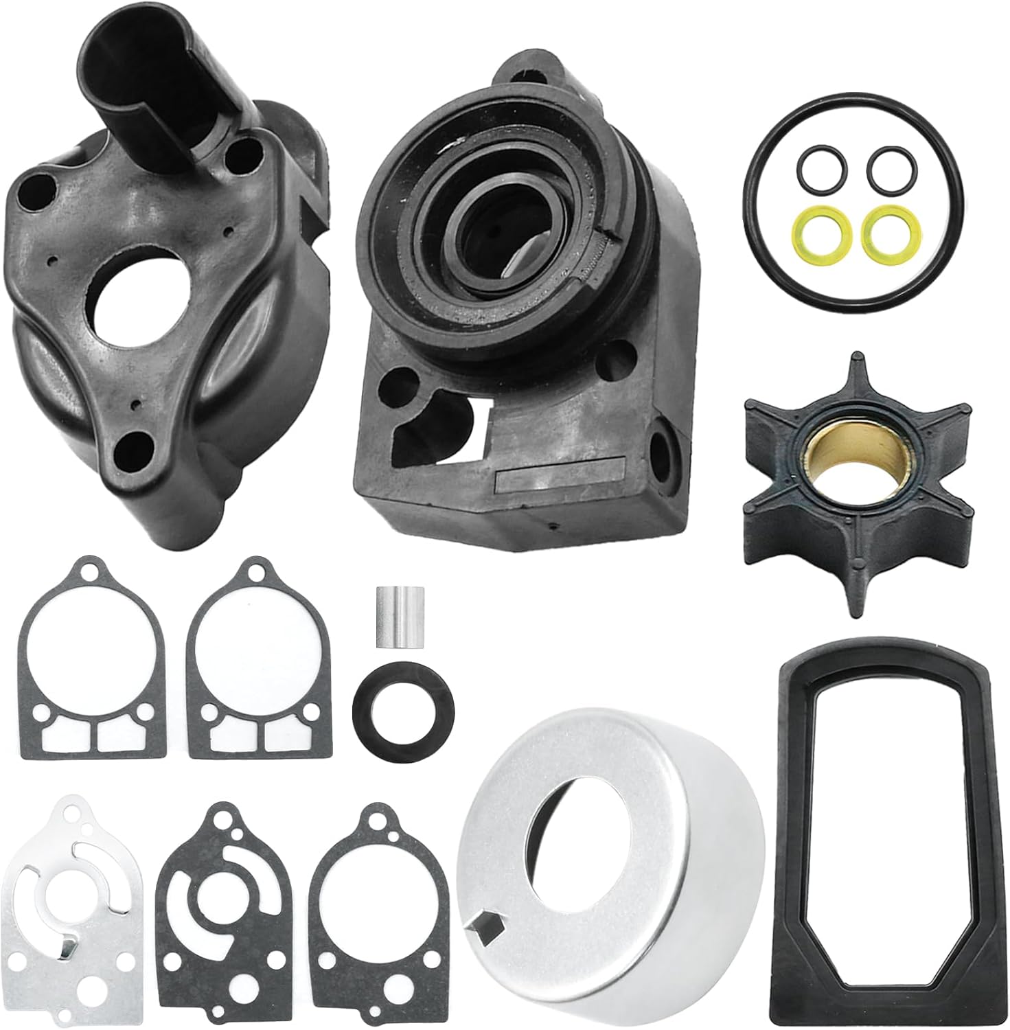 77177A3 15 Pieces Set Water Pump Impeller Repair Kit, Replacement for Mercury Mariner Quicksilver 30 35 40 45 50 60 65 70 HP 2 Stroke Outboard, Replaces 46-77177A3