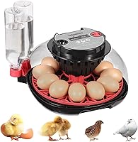 Vista 15 de Incubadora de 24 huevos para incubar con girador automático, control inteligente de temperatura y humedad, visualización 360°, ovoscopio, recarga