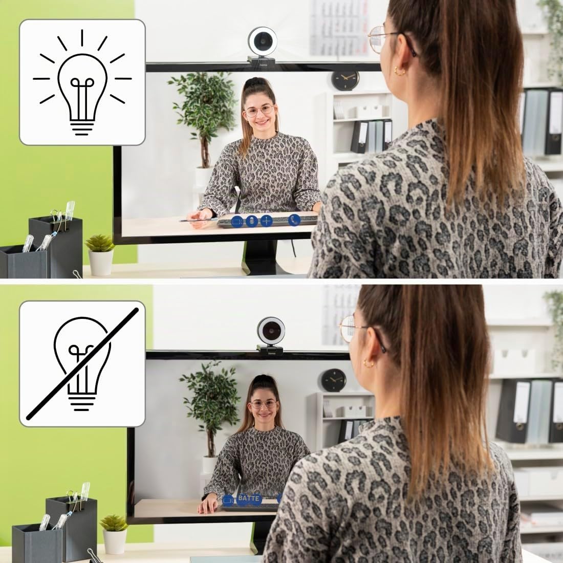 Hama C-850 Pro Webcam PC - Qualité Vidéo QHD 2K 1440p, Microphone Intégré, Cache Lentille, Filetage 1/4, Auto Focus, USB C - Convient pour Les Appels Vidéos et Le Streaming - Noir