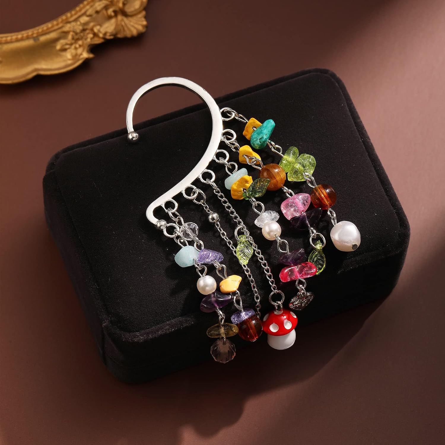 Elf Ear Cuff Colorful Tassel Single Left Non Piercing Earring for Women