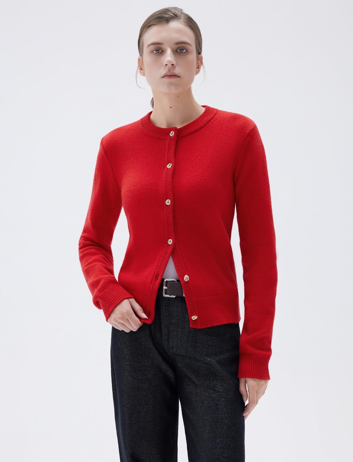 SUUKSESS Women Chunky Cashmere Blend Cardigan Sweaters Trendy Fall Fashion Button Up Long Sleeve Knit Outfits - Image 2