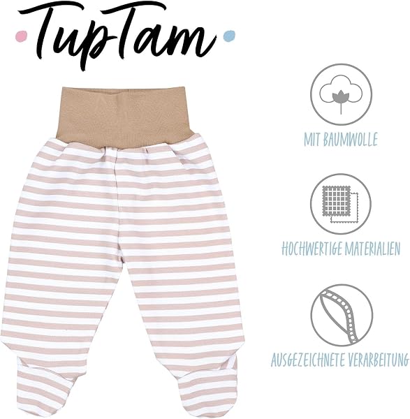 TupTam Baby Unisex Hose mit Fuß Bunte 5er Pack - 3