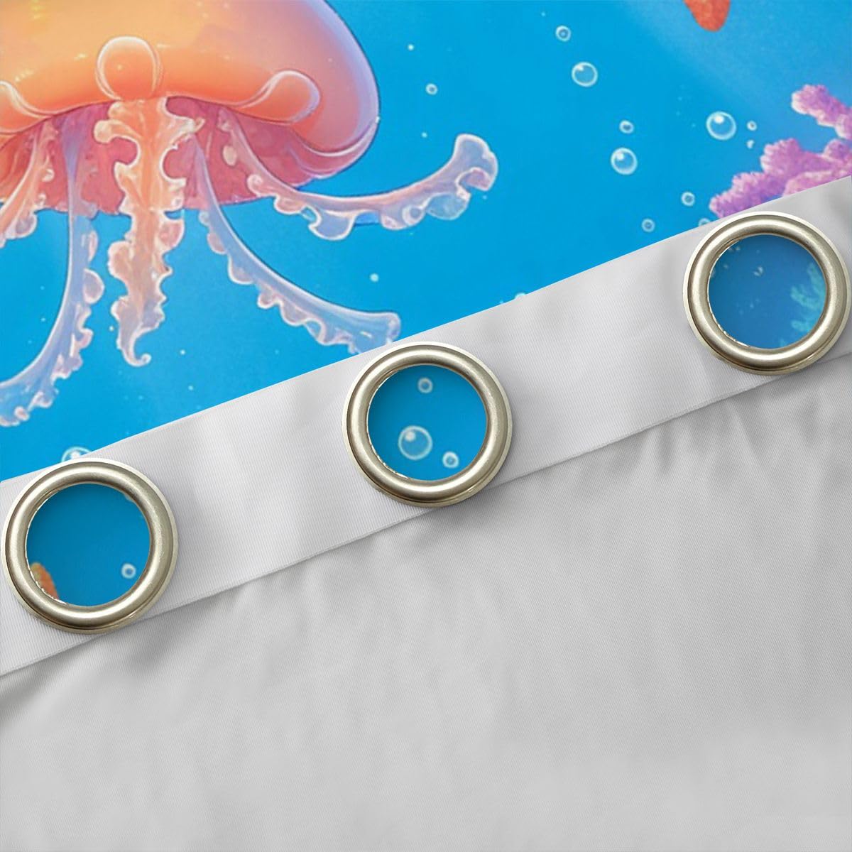 Homemissing Tende oscuranti con meduse per camera da letto e soggiorno, barriera corallina, stelle marine, tende oscuranti a tema oceano, 2 pannelli 116 x 182 cm (larghezza x lunghezza), decorazione