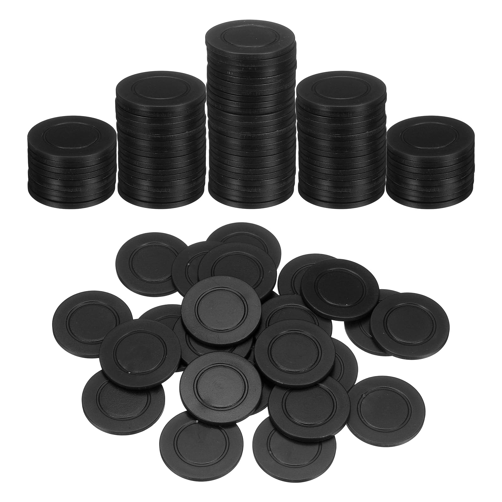 QUARKZMAN 100 Pezzi 1.5 Pollici Gettoni Di Plastica, Mini Gettoni Bingo Contatori Apprendimento Dischi Contatori Segnapunti Gettoni Opachi Per Giochi Matematica Conteggio, Nero
