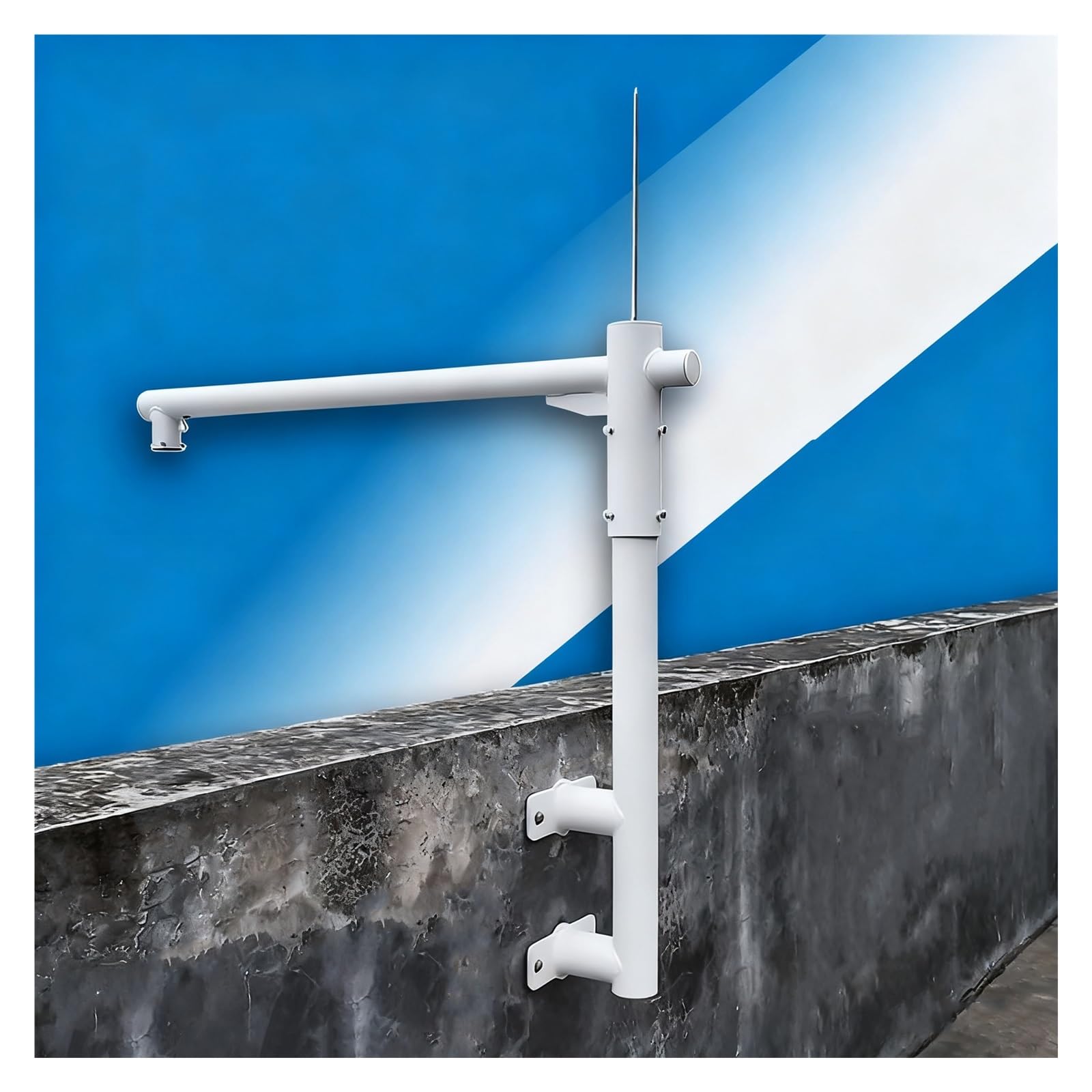 Genérico Soporte Ajustable en Forma de L para cámara de Seguridad, Poste de Pared de Metal Duradero de 1,2 m a 1,5 m con Brazo Giratorio de 360° para vigilancia Exterior y Mayor protección, Ideal par