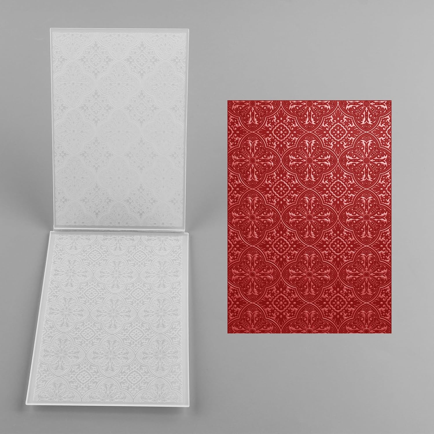 Briartw 3D Embossing Folder for Card Making,Clear Plastic Texture Fades Embossing Folder Template for Scrapbooking and Other Paper Craft Album Stamps DIY Decoration