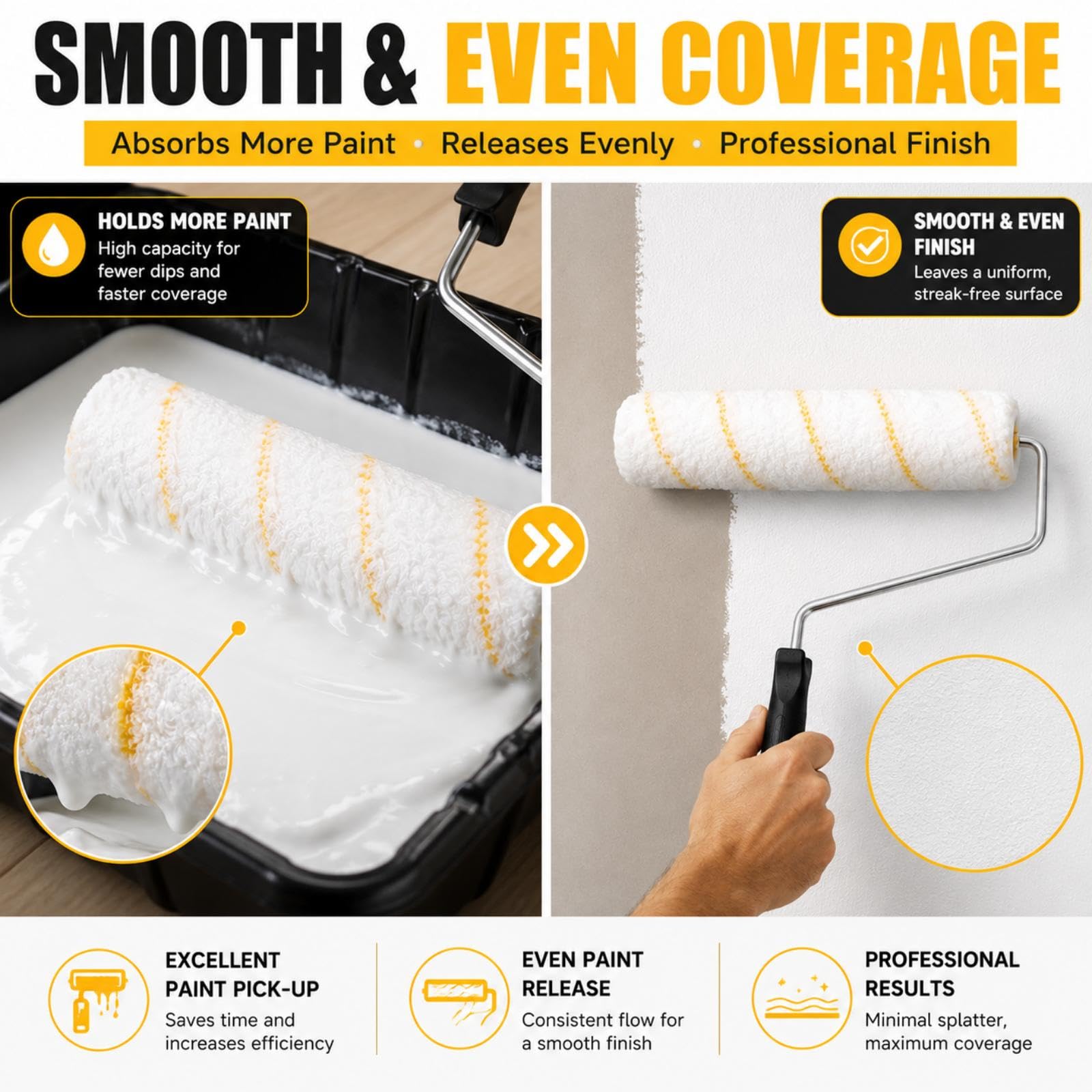 Roshtia Paint Roller Covers - 12 Pack -5