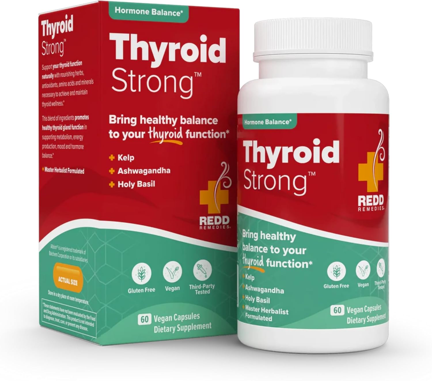 Redd Remedies, Thyroid Strong, Supports Healthy Thyroid Function and Balance, 60 Vegan Capsules