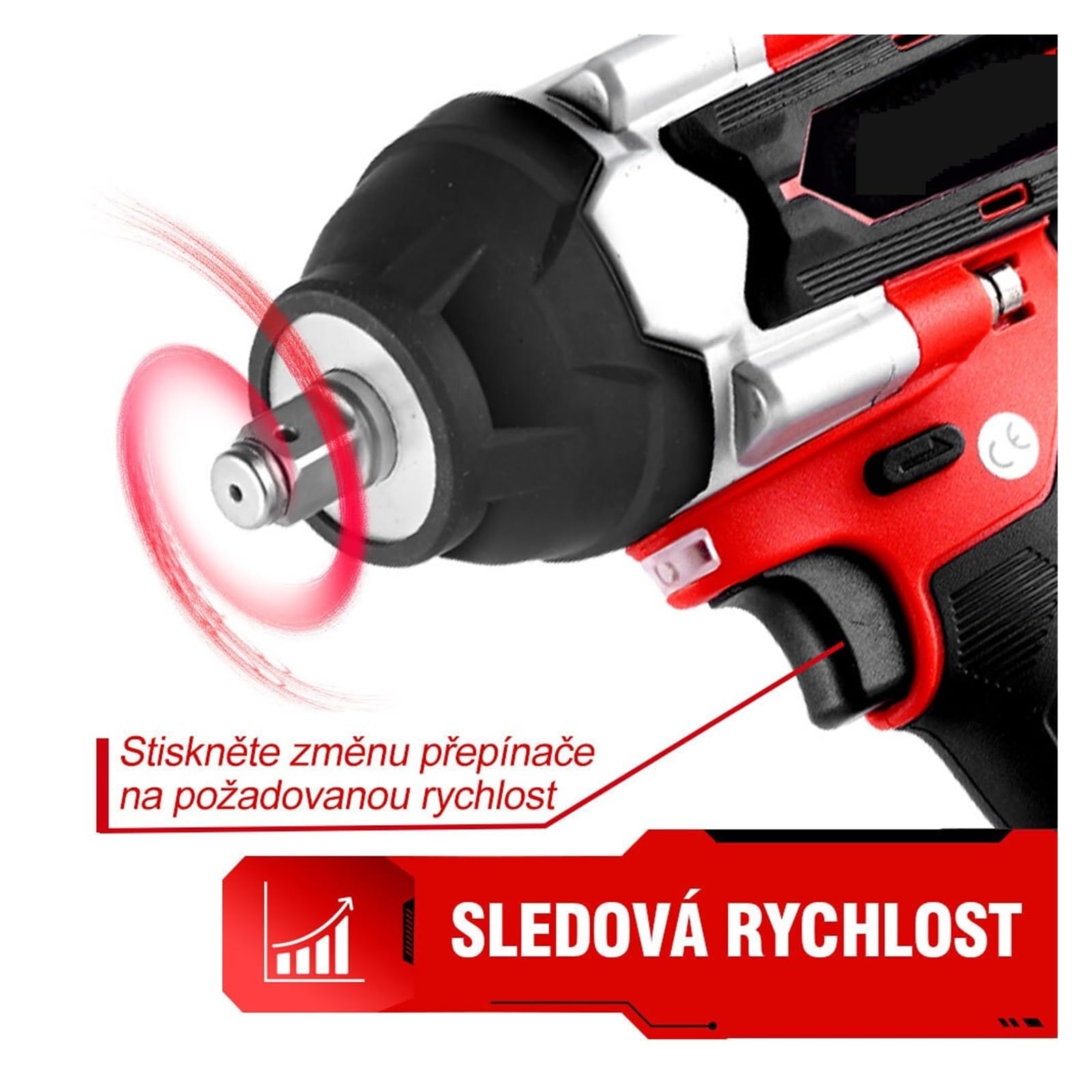 Llave de Impacto Llave De Impacto Eléctrica Sin Escobillas De Torsión 588VF 1800 NM De 1/2 Pulgada con Batería De Iones De Litio De 22900 MAh For Batería De 18 V(Without Battery)