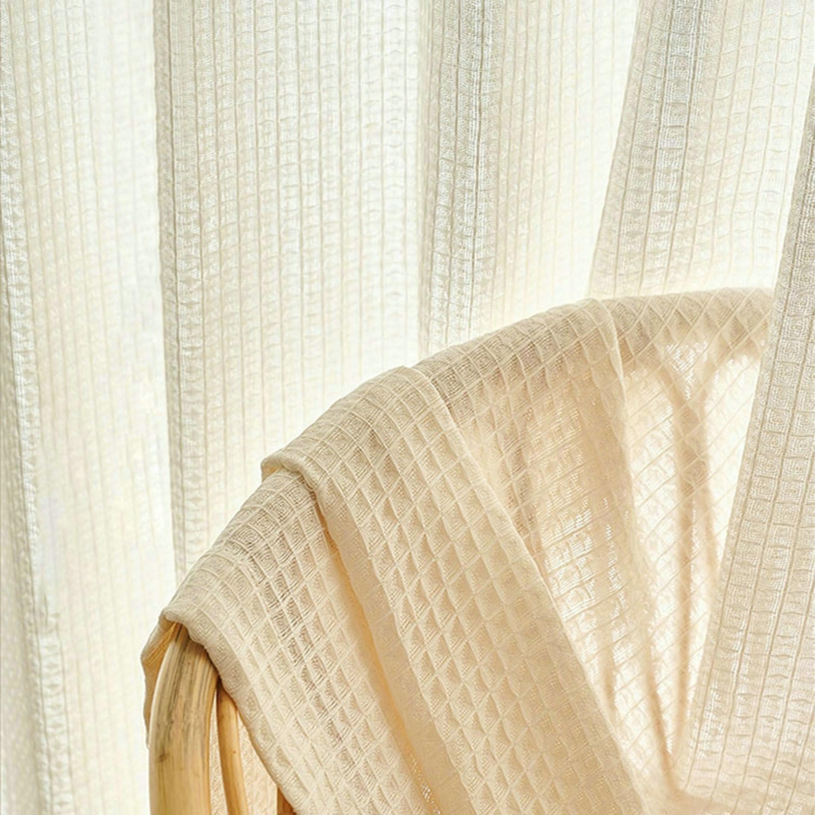 Tende Esterno, Tenda Soggiorno Moderno Beige 137X214CM Tende Finestra Texture Geometrica