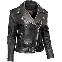 Milwaukee Leather USA MADE MLJKL5004 Womens Black The Flaunt Premium Classic Motorcycle Style Leather Jacket