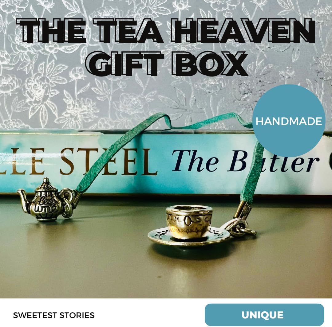 Generic Sweetest Stories Tea Heaven Box - Gift for Tea Lovers and Book Readers, Relaxation Set, Luxury Candle, Unique Tea Accessories, Book lovers Gifts, Reader Gifts, Tea Drinker Gifts, Large, Teal