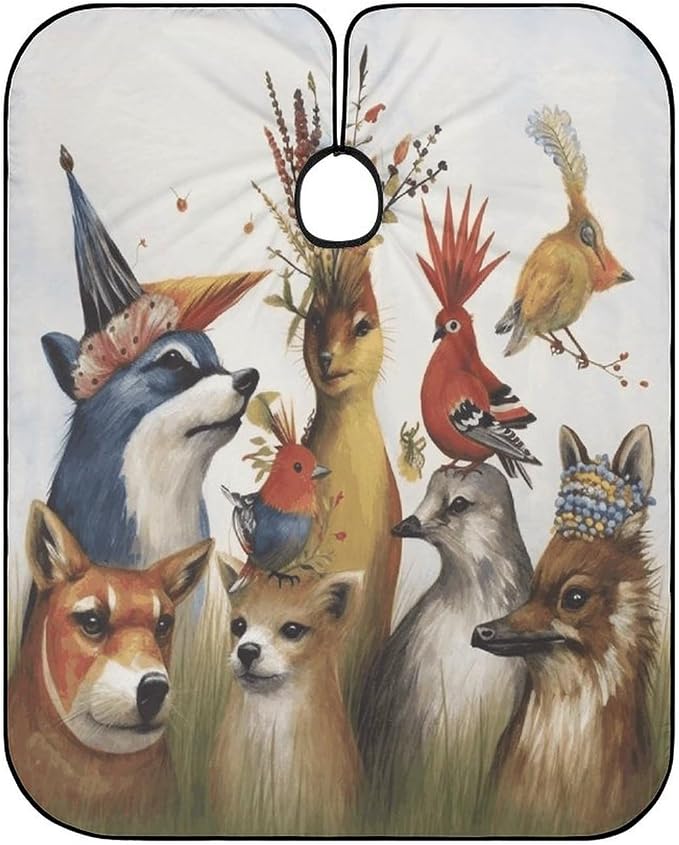 Capa para Corte de Cabello Animal Party Impermeable Ajustable miniatura 6